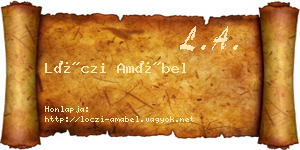 Lóczi Amábel névjegykártya